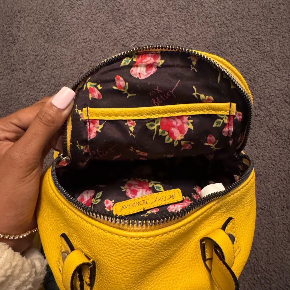 Betsey Johnson Yellow Quilted Mini Backpack with Dog - Picture 7 of 7